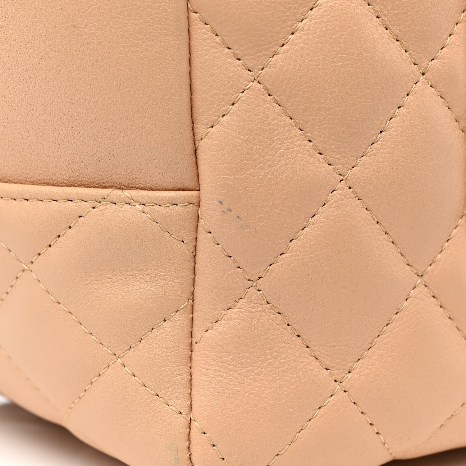 Chanel Calfskin Quilted Large Cambon Bowler Beige Black 15 of 16