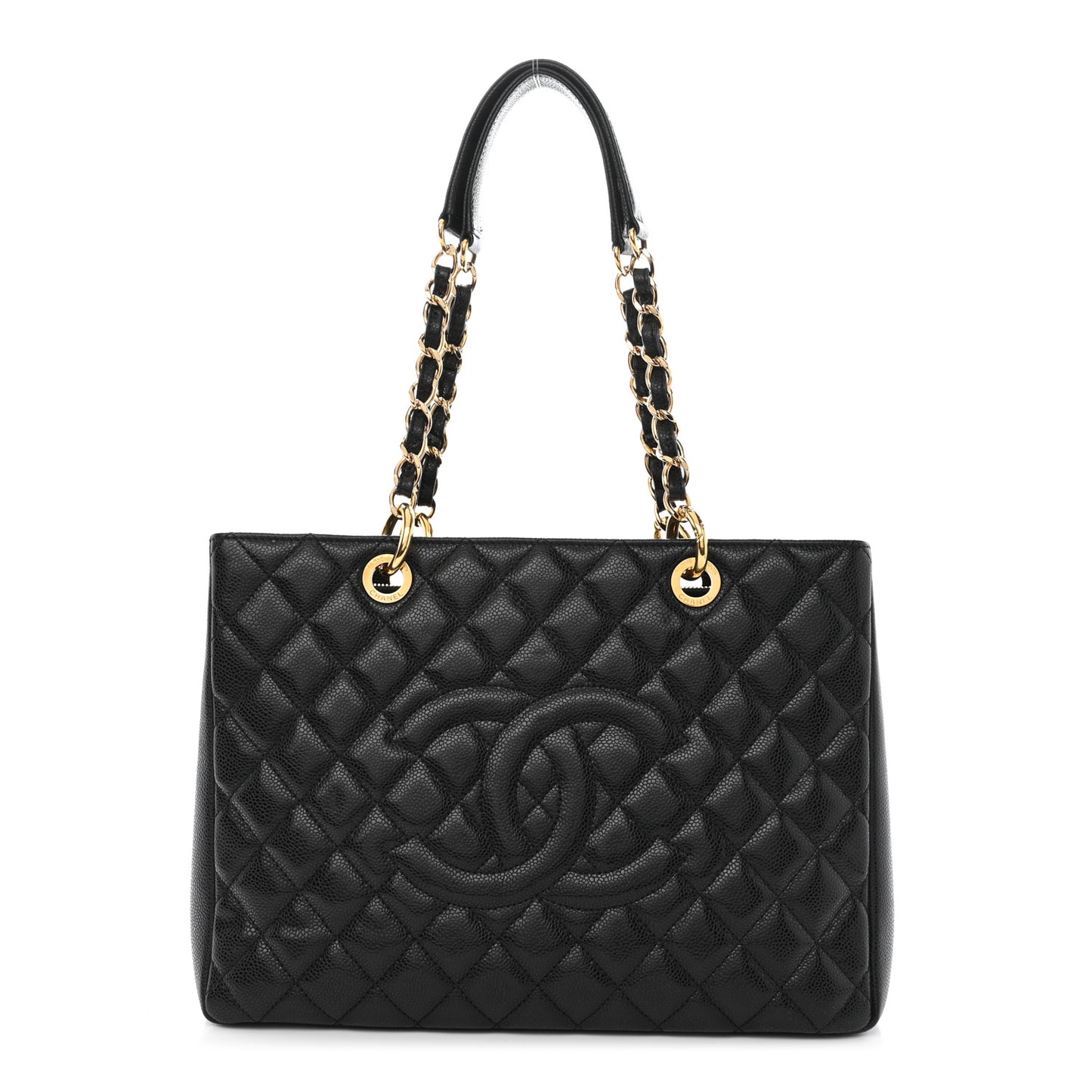 Caviar Quilted Grand Shopping Tote GST Black