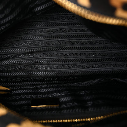 Prada Pony Hair Leopard Print Triangle Medium Bonnie Shoulder Bag Honey 5 of 11