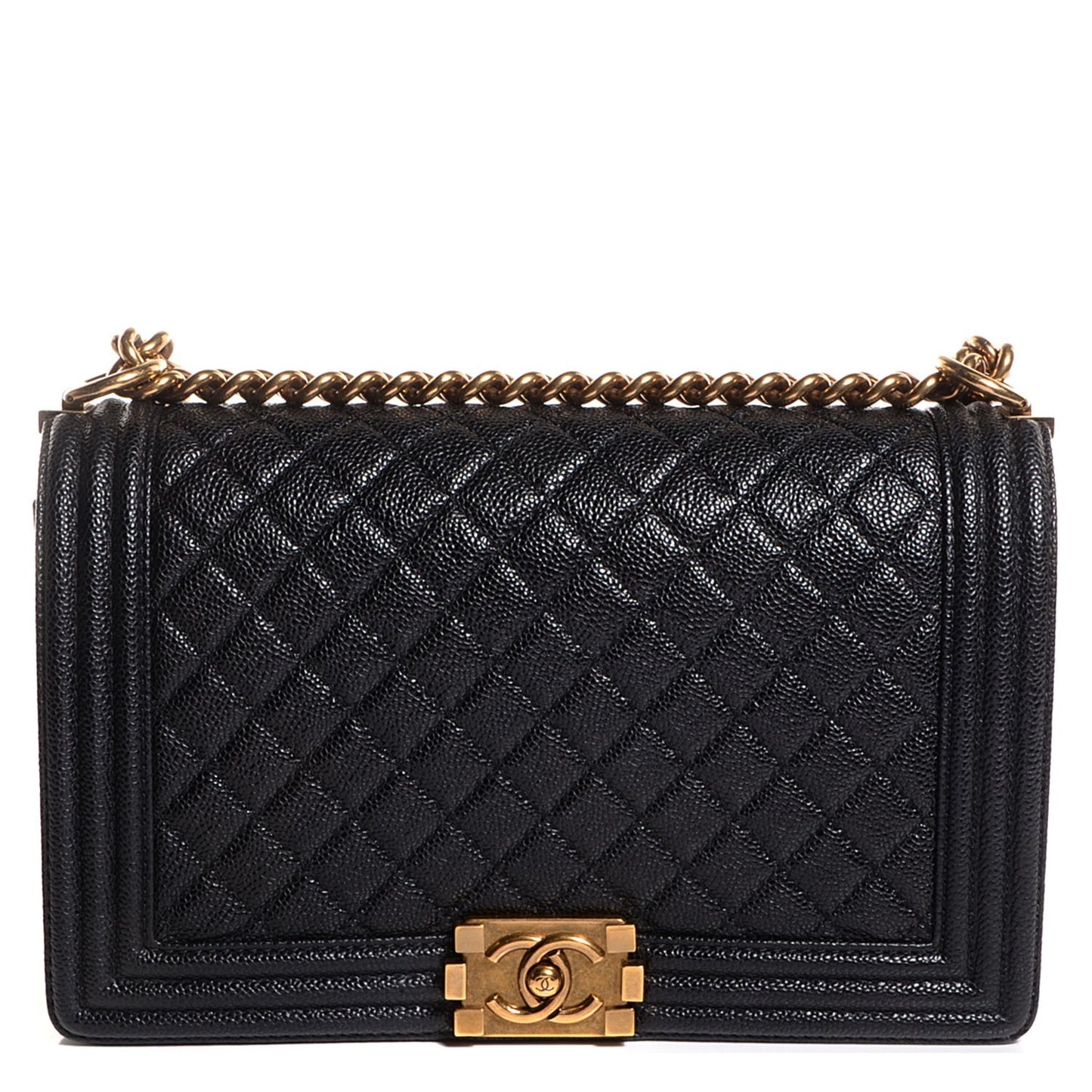 Caviar Quilted New Medium Boy Flap Black