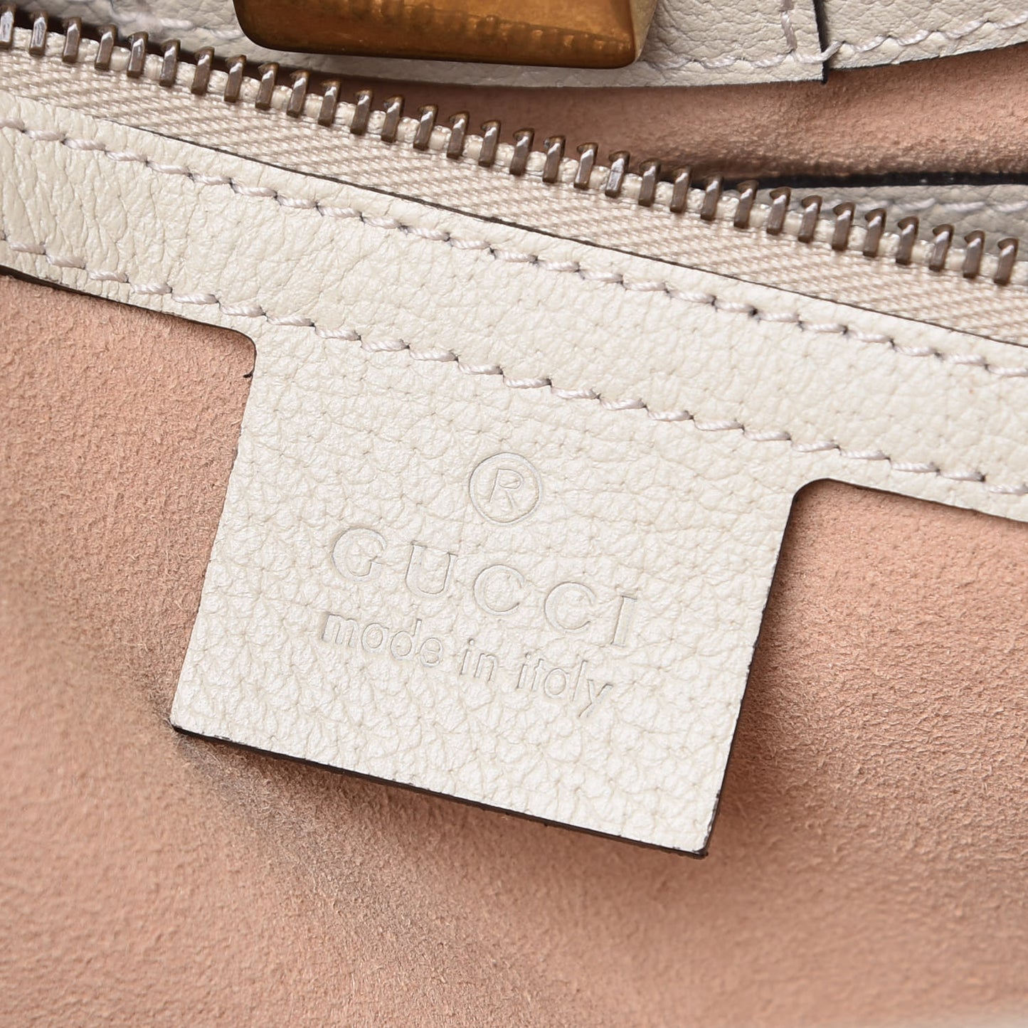 Grained Calfskin Web Stripe Butterfly Medium Totem Top Handle Bag White