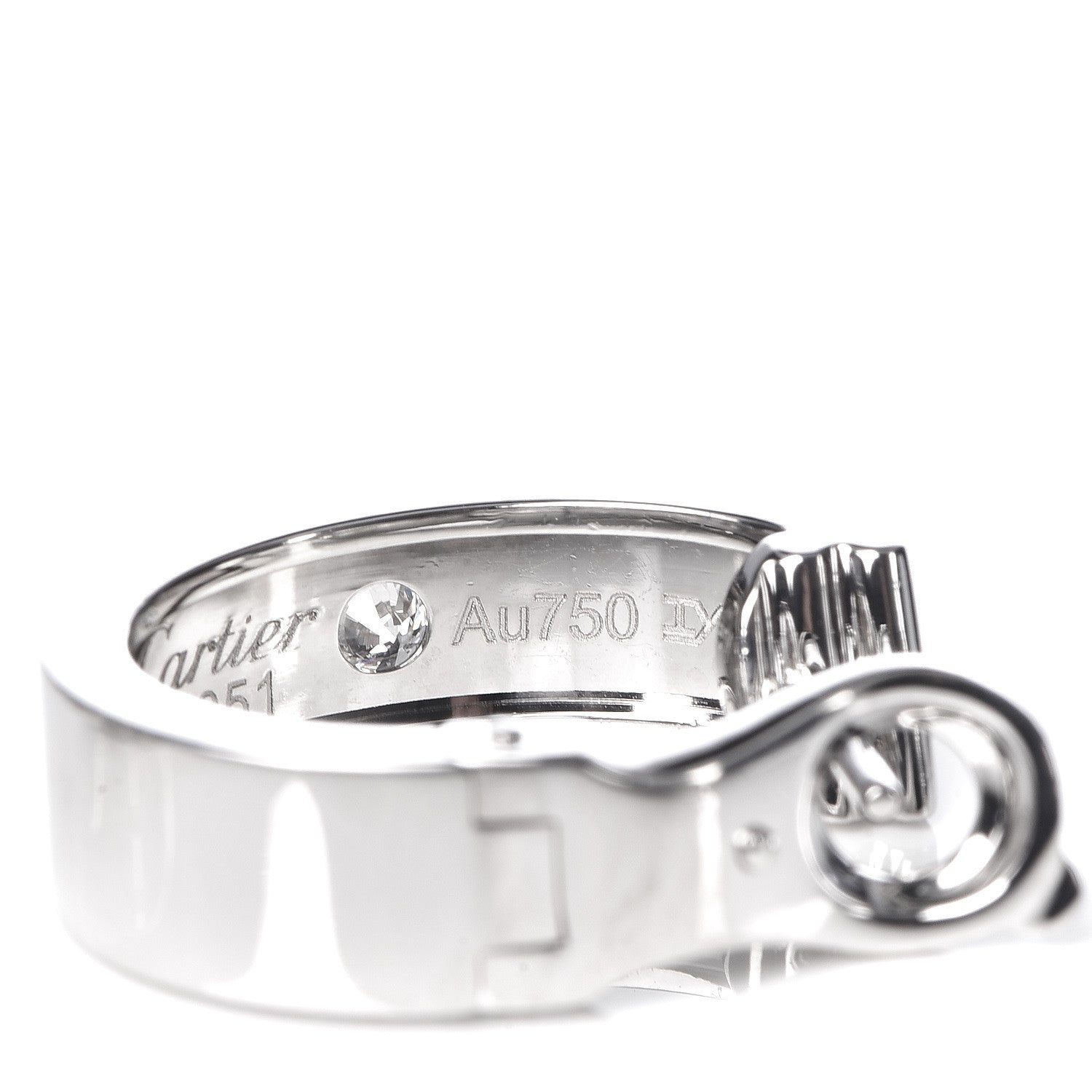 Cartier 18K White Gold 2 Diamond 5.5mm LOVE Hoop Earrings 5 of 6