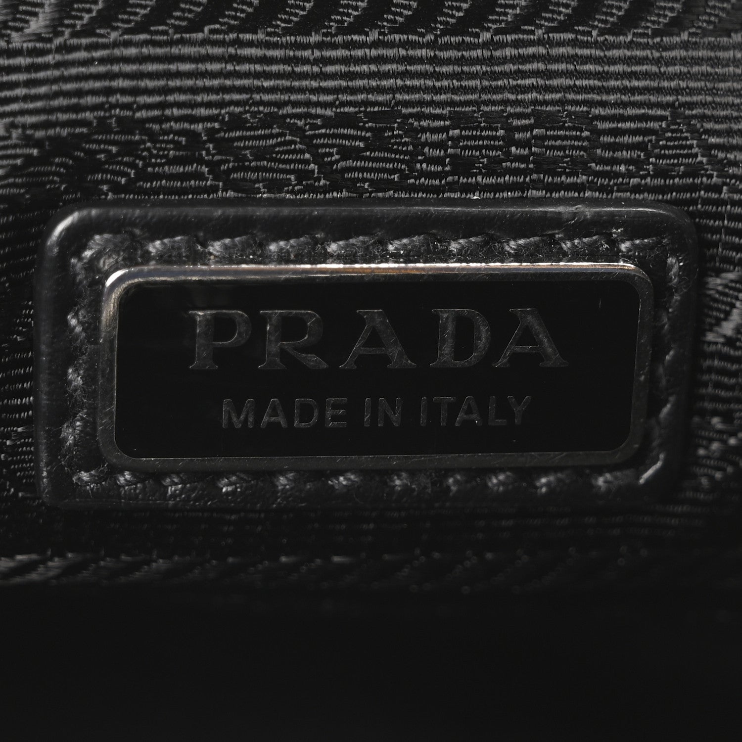 Prada Saffiano Cuir Triangle Logo Embossed Triangle Wristlet Black 6 of 10