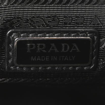 Prada Saffiano Cuir Triangle Logo Embossed Triangle Wristlet Black 6 of 10
