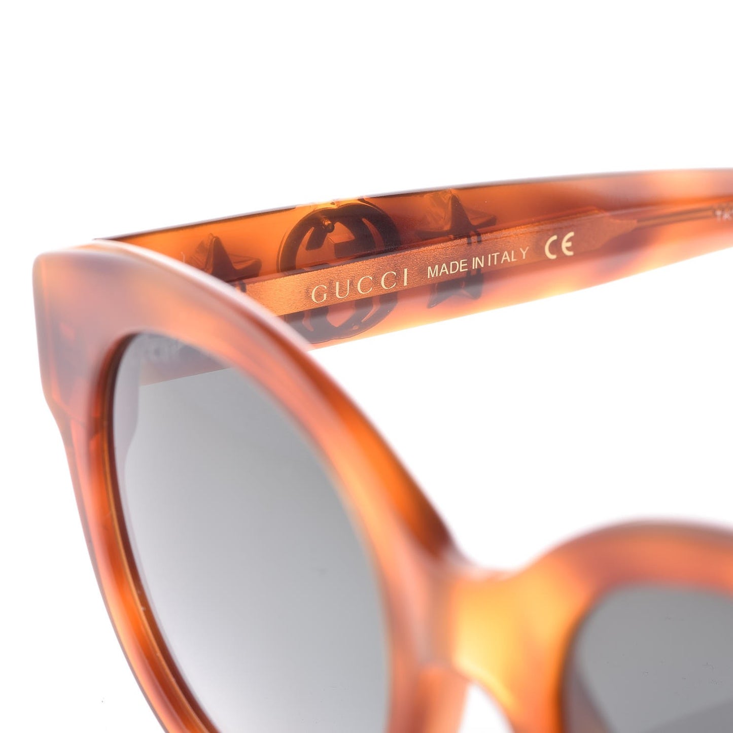 Round Frame GG Star Sunglasses GG0207S Tortoiseshell