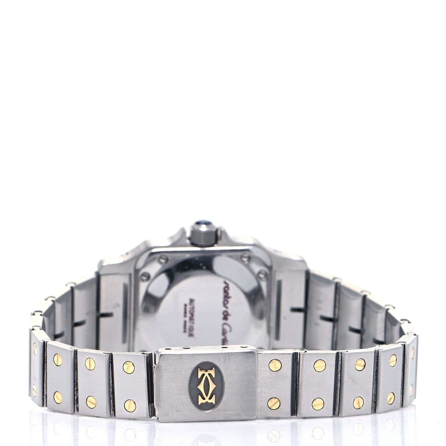 Cartier Stainless Steel 18K Yellow Gold 24mm Santos De Cartier Galbee Automatic Watch 3 of 4