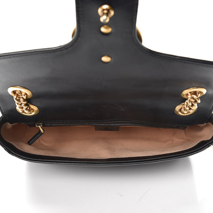 Gucci Calfskin Matelasse Small GG Marmont Shoulder Bag Black 5 of 9