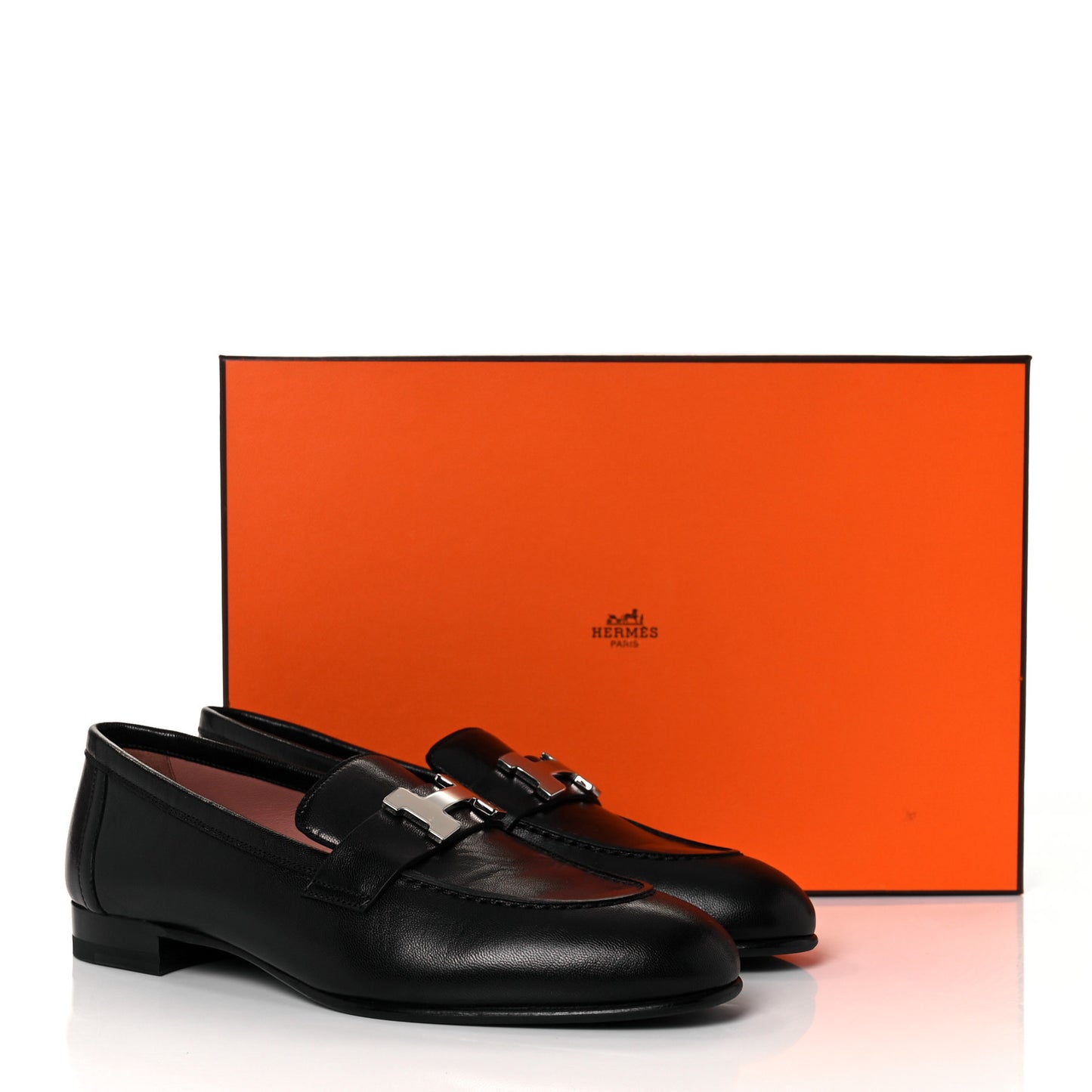 Goatskin Womens Paris Loafers 35.5 Black