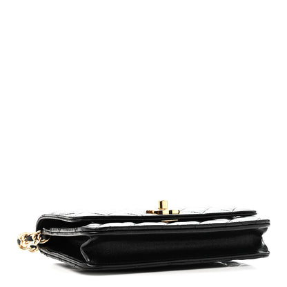 Chanel Shiny Lambskin Quilted Golden Links Wallet On Chain WOC Black 4 of 13