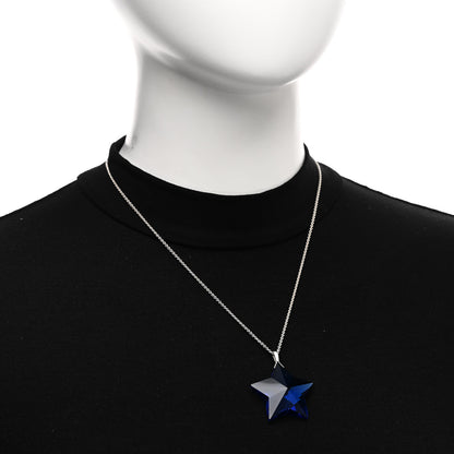 Tiffany Sterling Silver Blue Crystal Star Pendant Necklace 2 of 4