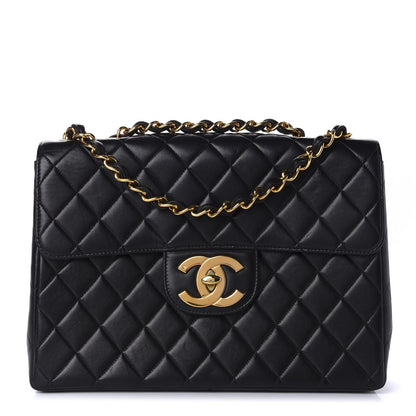 Chanel Lambskin Quilted XL Jumbo Single Flap Black 1 of 12