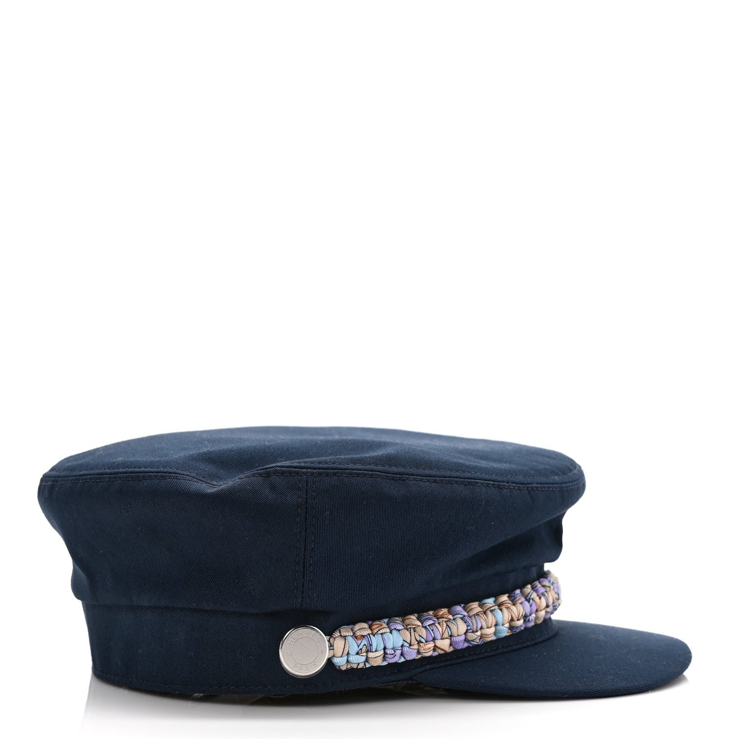 Hermes Cotton Silk Womens Deauville Cap 56 Marine Lilas 5 of 9