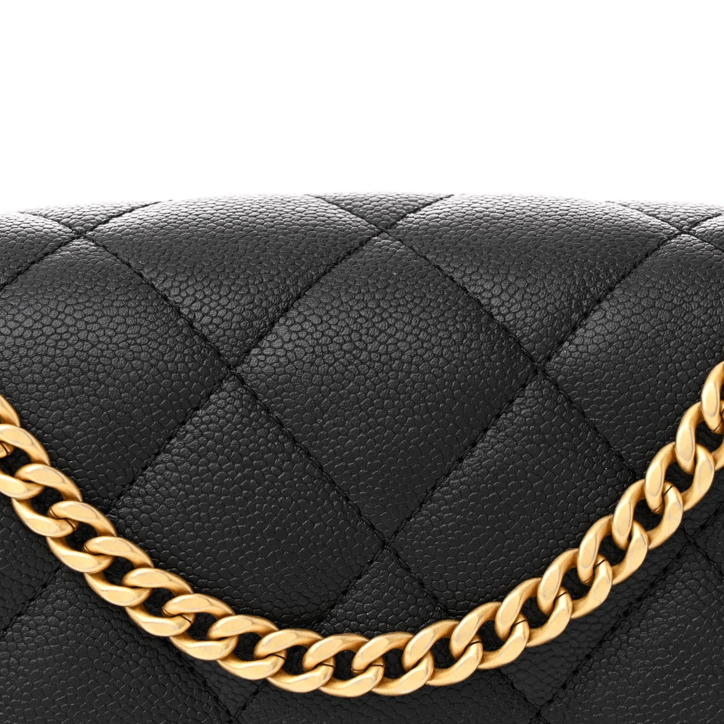 Caviar Quilted Sweetheart Flap Black