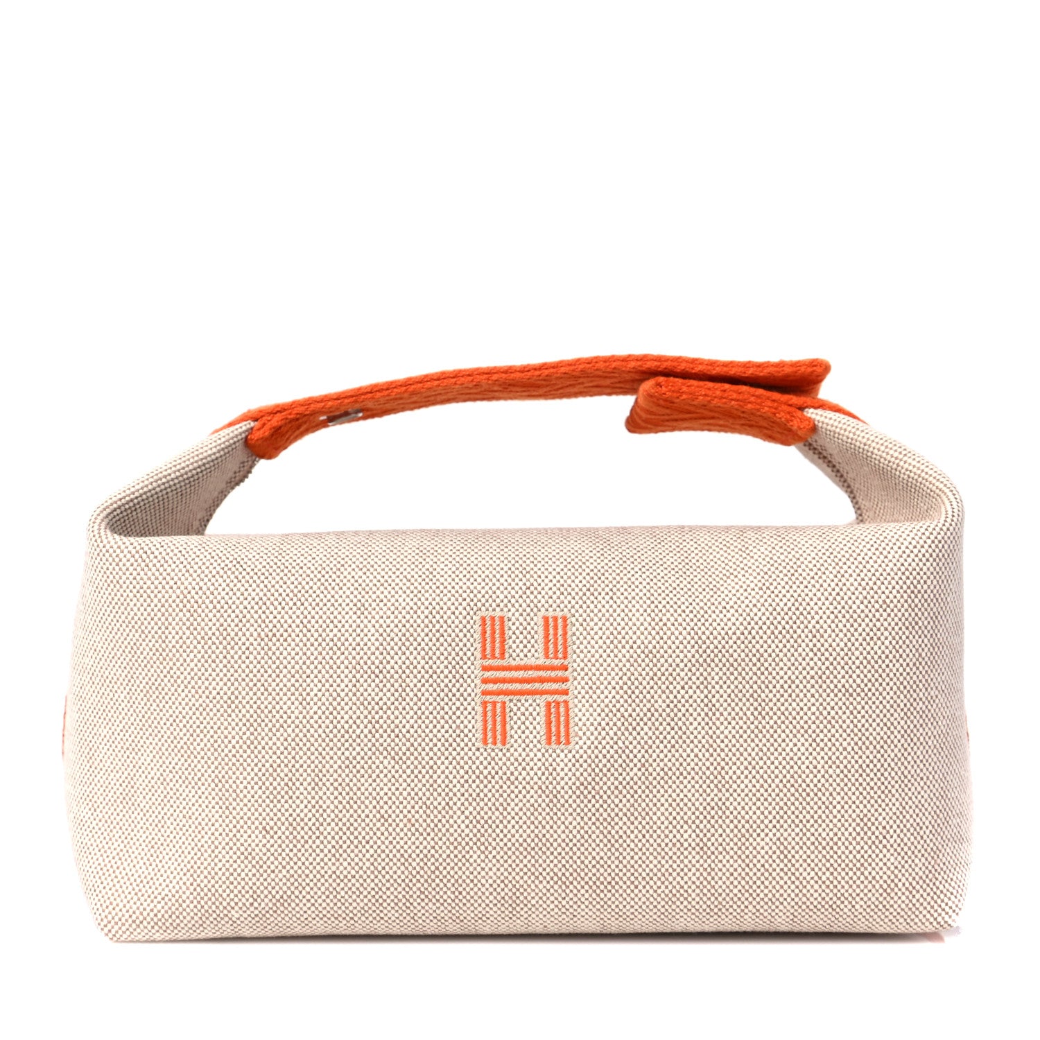 Hermes Canvas Small Bride-A-Brac Pouch Natural Orange 1 of 8