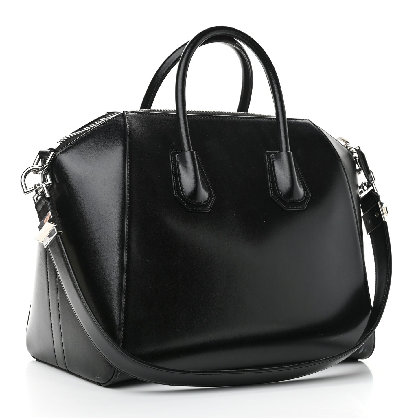 Shiny Lord Calfskin Medium Antigona Black