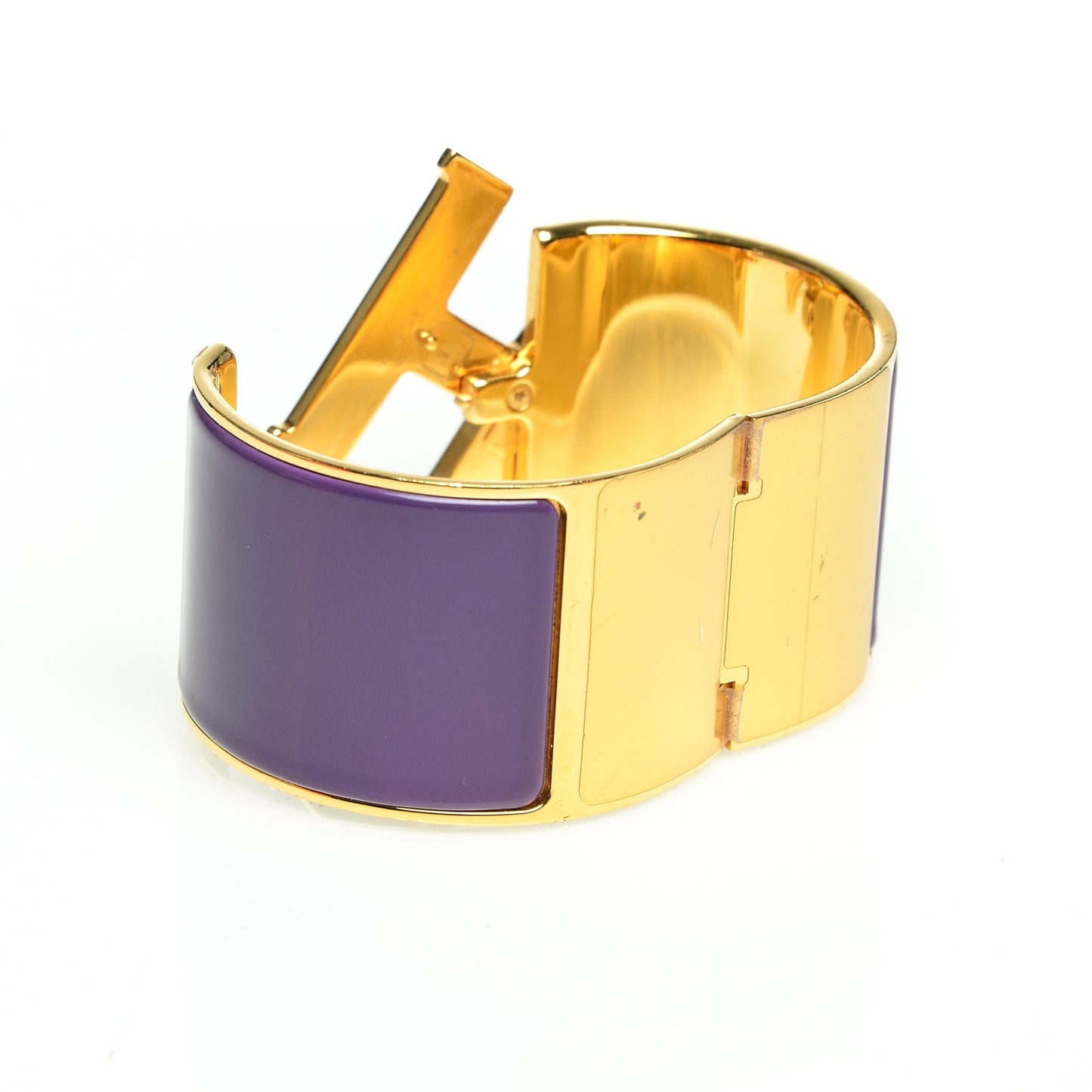 Enamel Extra Wide Clic Clac H Bracelet PM Pourpre