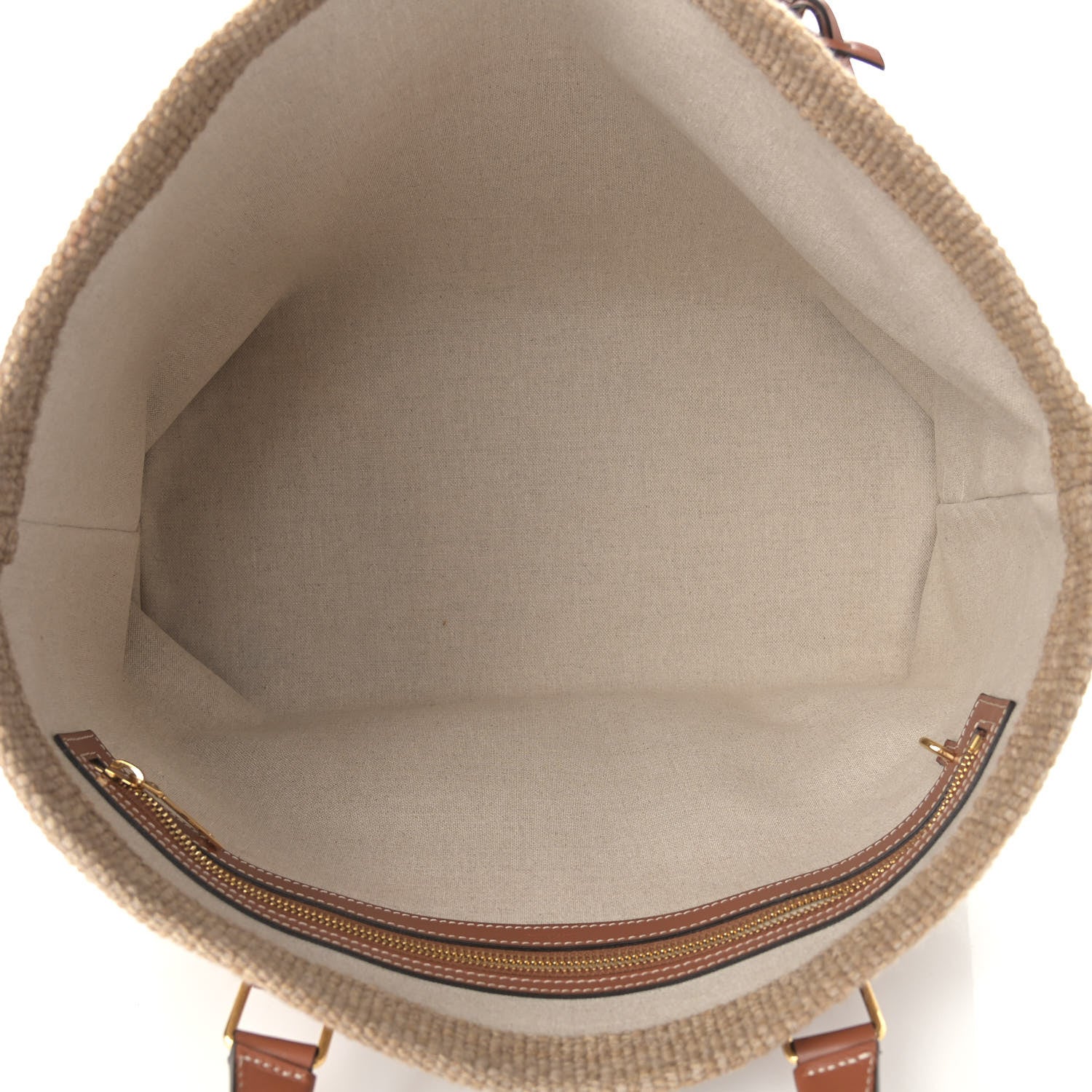 Celine Textile Calfskin Horizontal Cabas Beige Tan 5 of 9