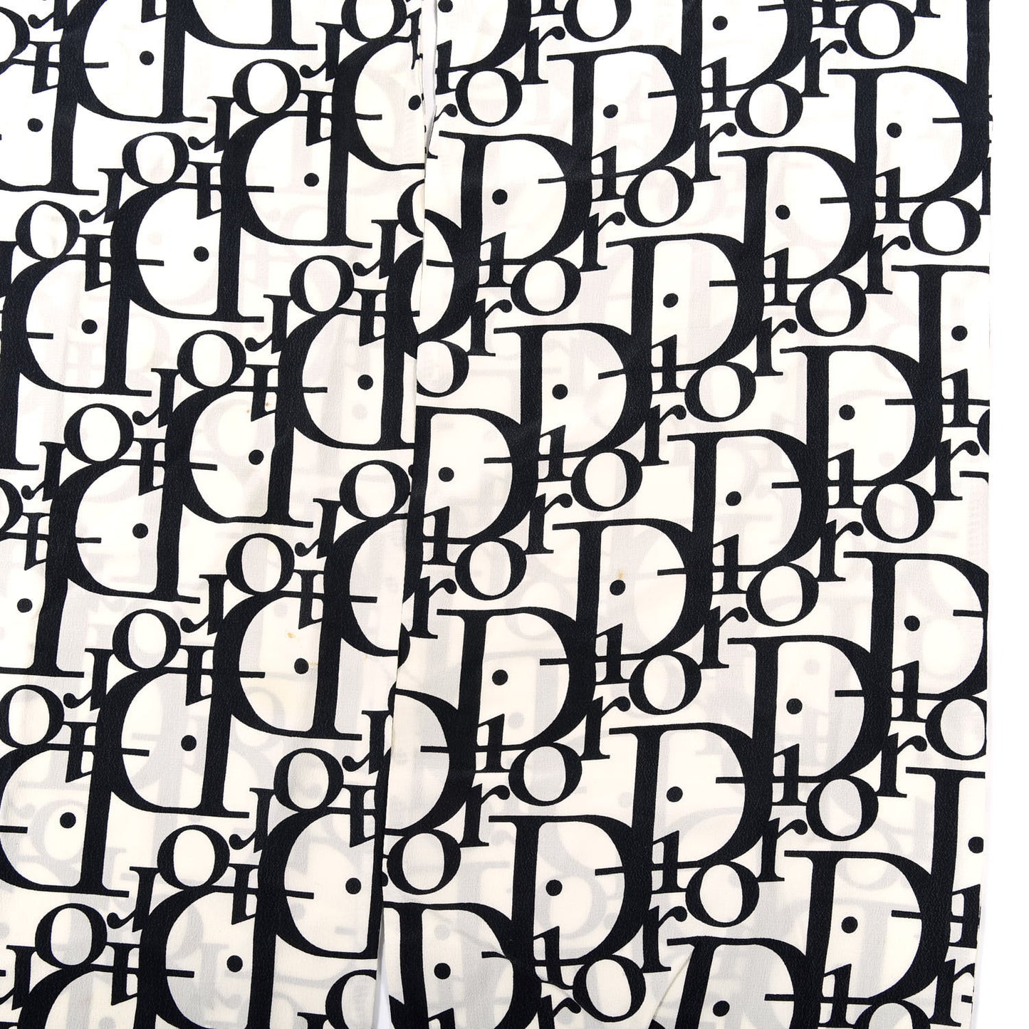 Silk Monogram Scarf Black White