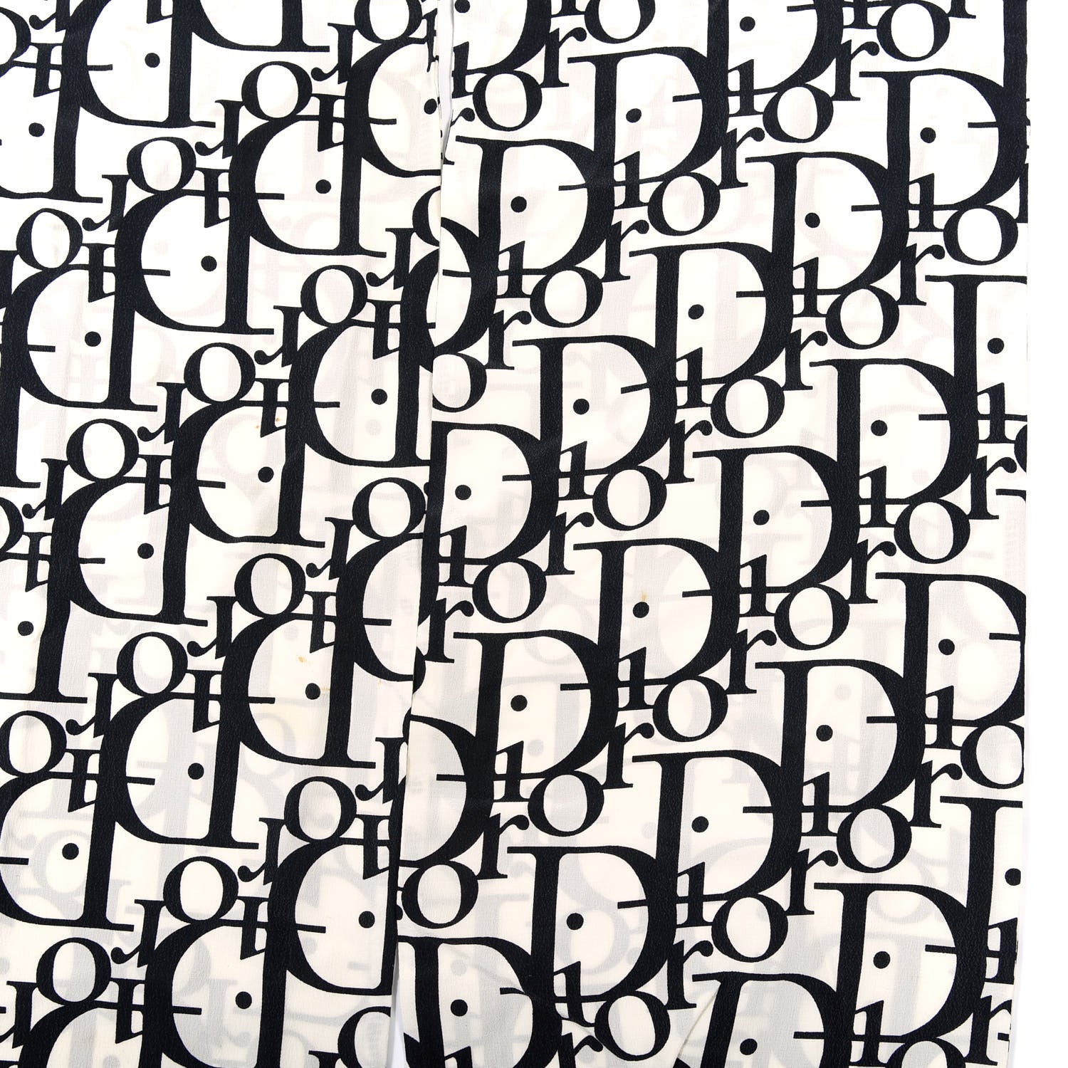 Christian Dior Silk Monogram Scarf Black White 2 of 5
