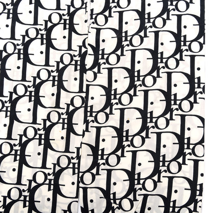 Christian Dior Silk Monogram Scarf Black White 2 of 5