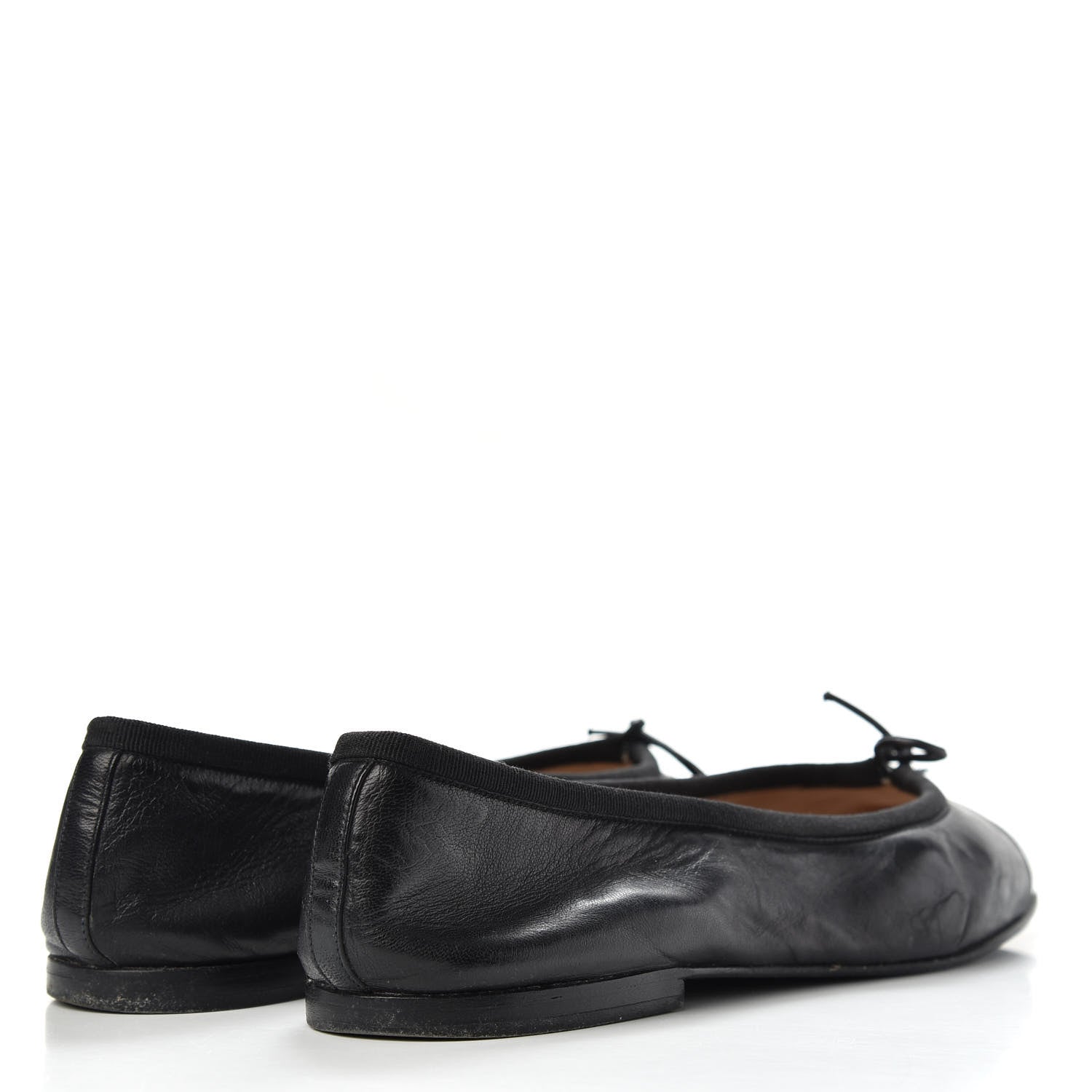 Chanel Lambskin Patent Cap Toe Ballerina Flats 40 Black 4 of 12