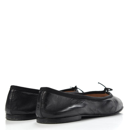 Chanel Lambskin Patent Cap Toe Ballerina Flats 40 Black 4 of 12