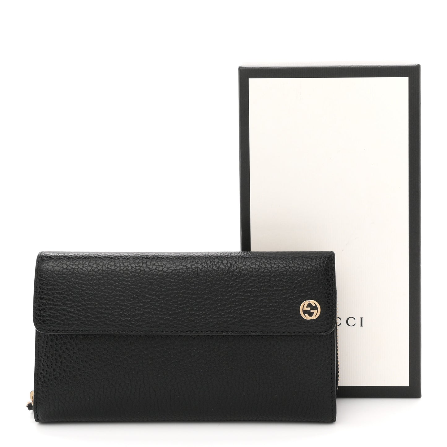 Dollar Calfskin Interlocking G Continental Wallet Black