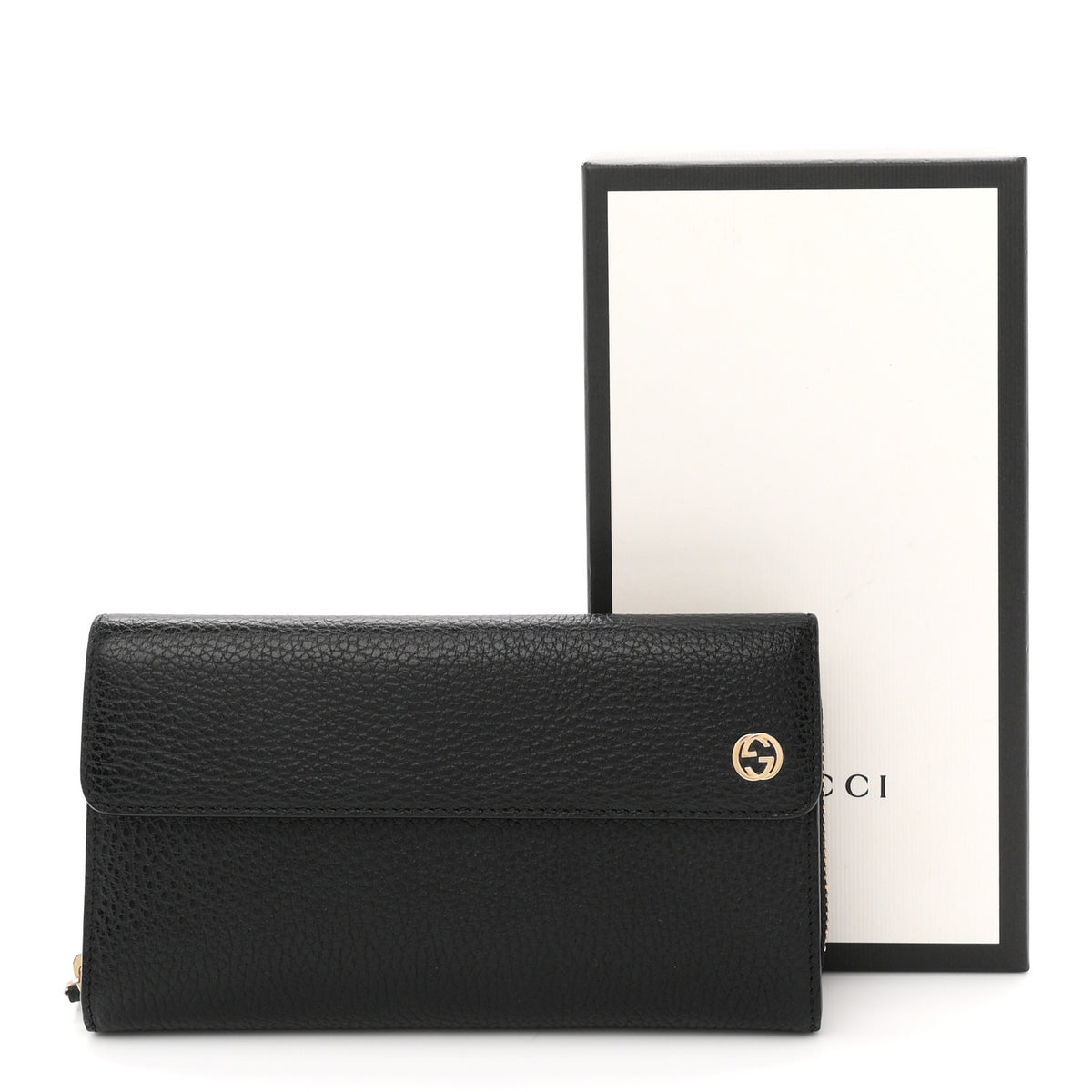 Gucci Dollar Calfskin Interlocking G Continental Wallet Black 8 of 8