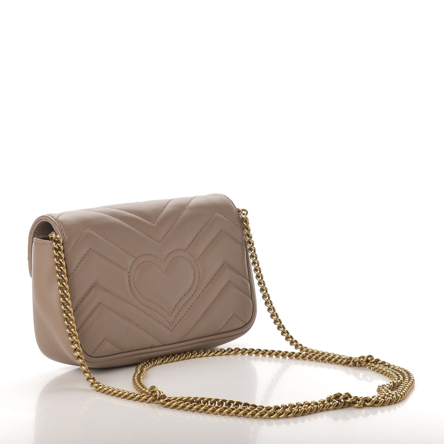 Calfskin Matelasse Super Mini GG Marmont Shoulder Bag Porcelain Rose