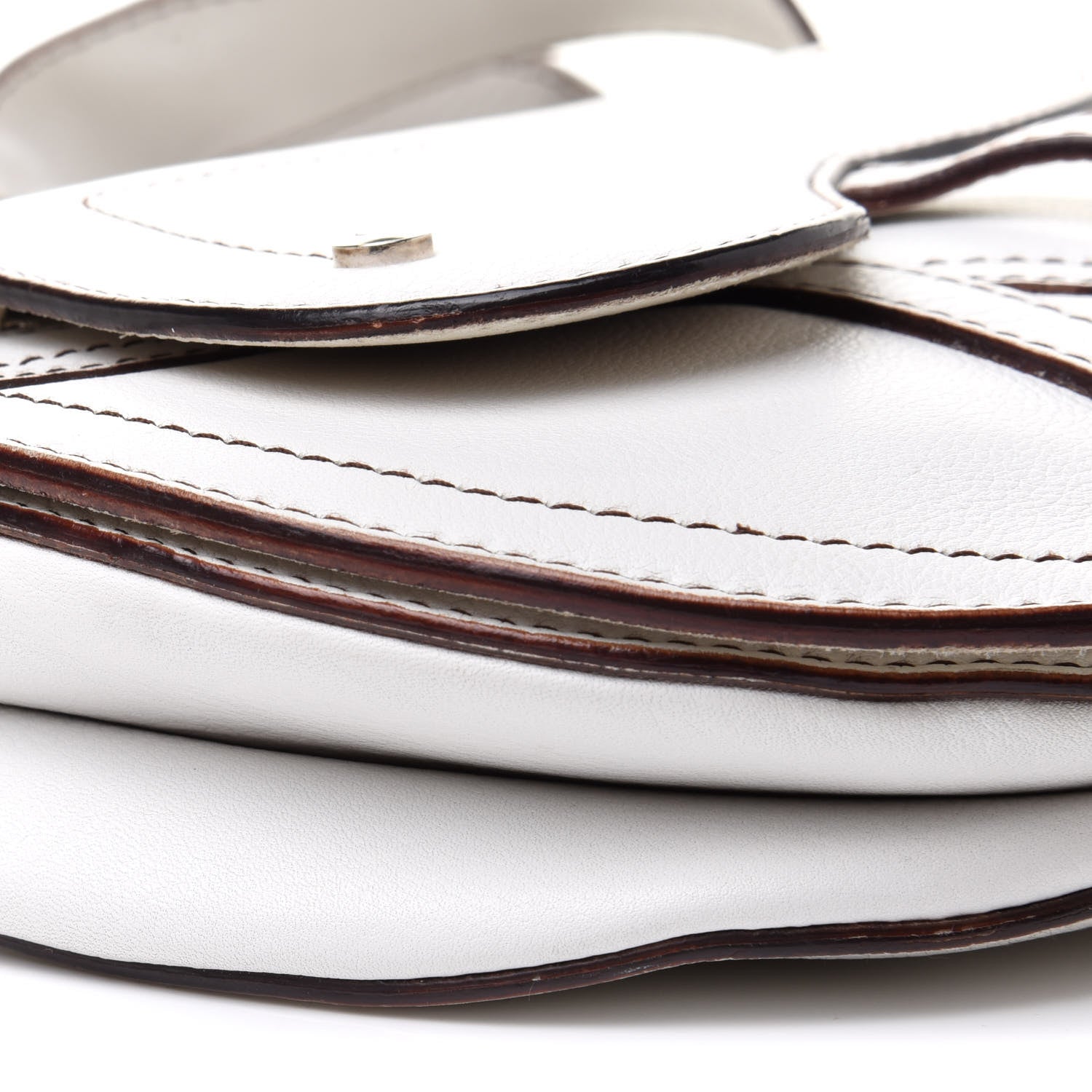 Christian Dior Grained Calfskin Saddle Pouch White 9 of 17