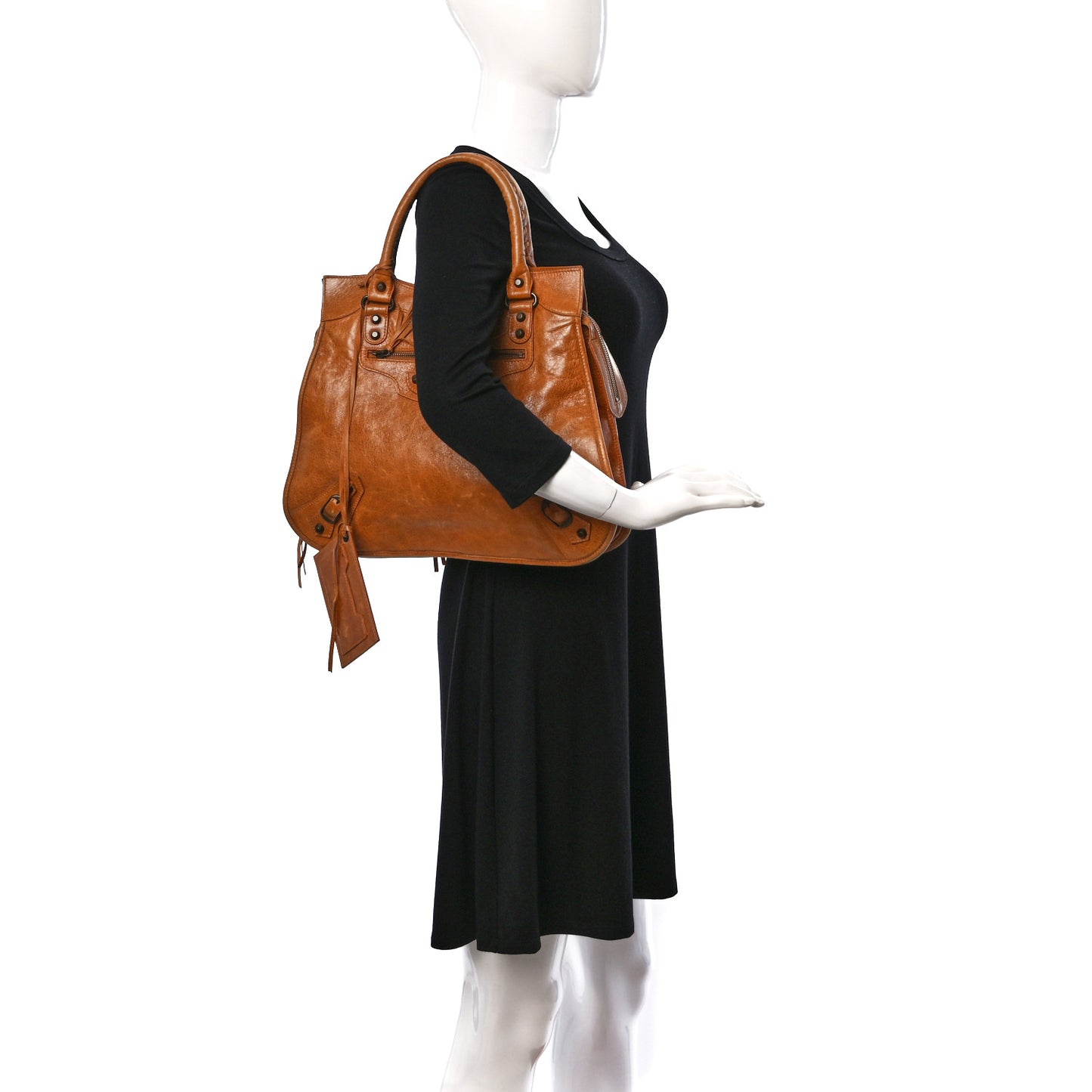 Chevre Classic Hardware Mid Afternoon Tote Camel