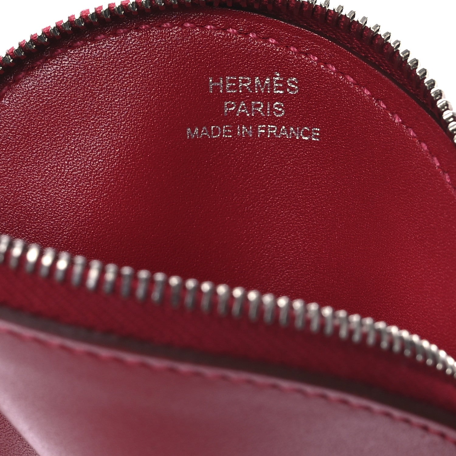 Hermes Tadelakt Tutti Frutti Pomme Coin Purse Wristlet Rouge Vif 4 of 7