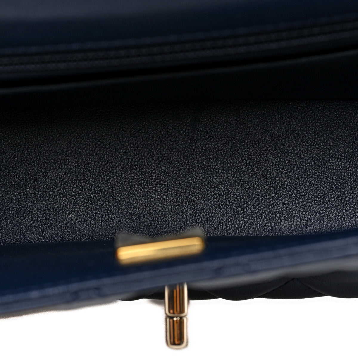 Chanel Lambskin Quilted Mini Crystal Top Handle Rectangular Flap  Navy 5 of 10