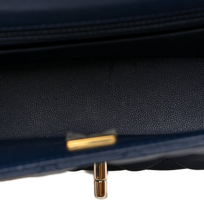 Chanel Lambskin Quilted Mini Crystal Top Handle Rectangular Flap  Navy 5 of 10