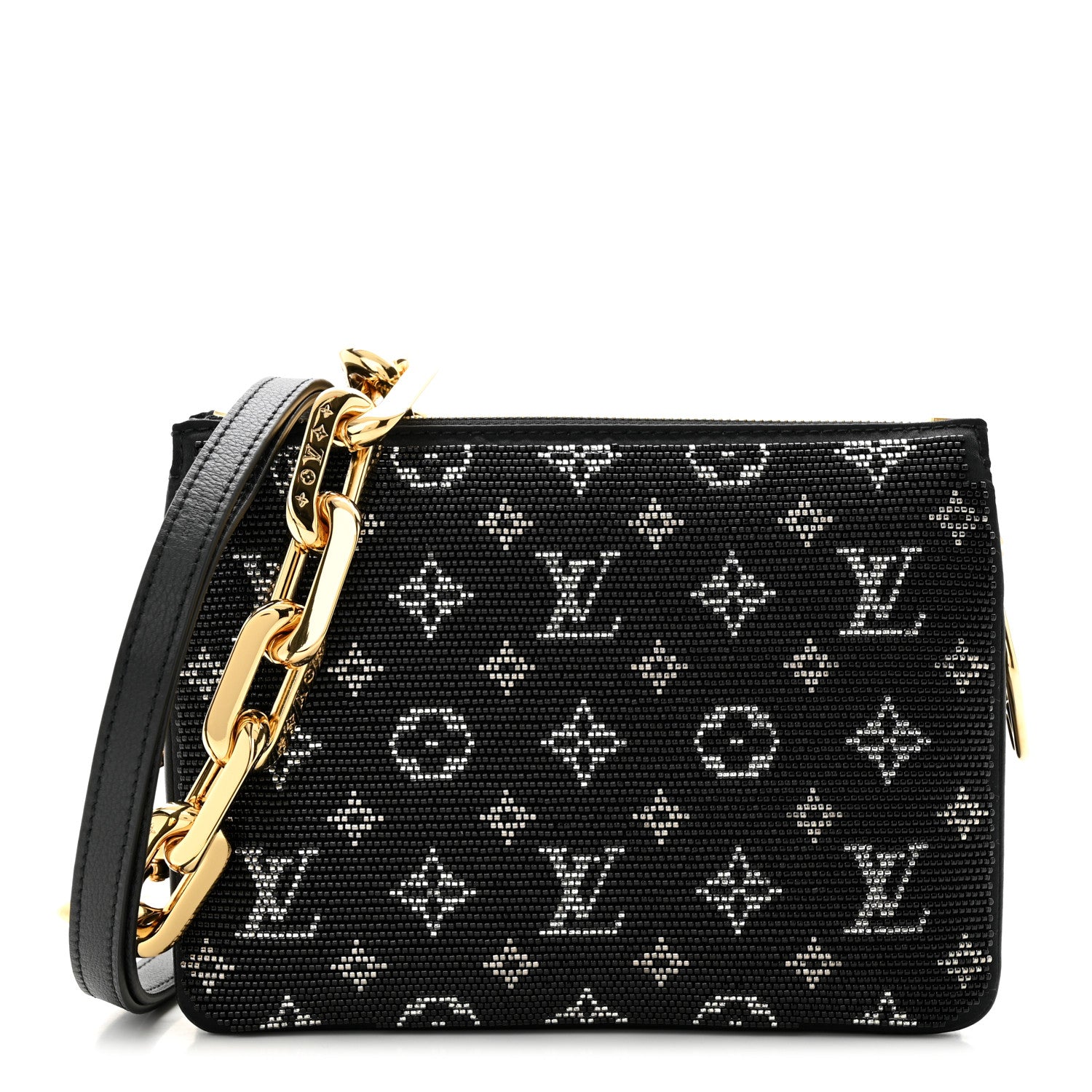 Louis Vuitton Satin Beaded Embroidered Monogram Coussin BB Black 1 of 10