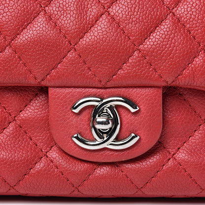 Chanel Washed Caviar Quilted Medium Double Flap Red 10 of 14