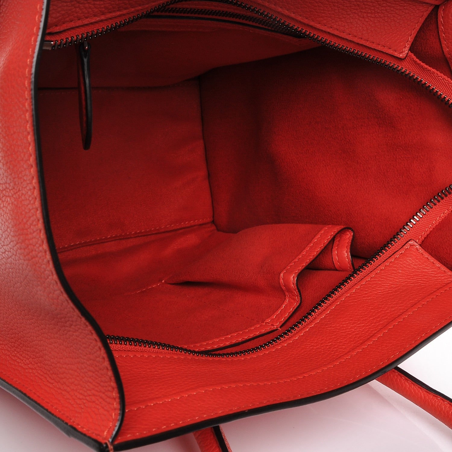 Celine Drummed Calfskin Micro Luggage Vermillion 5 of 7