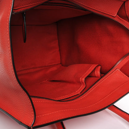 Celine Drummed Calfskin Micro Luggage Vermillion 5 of 7