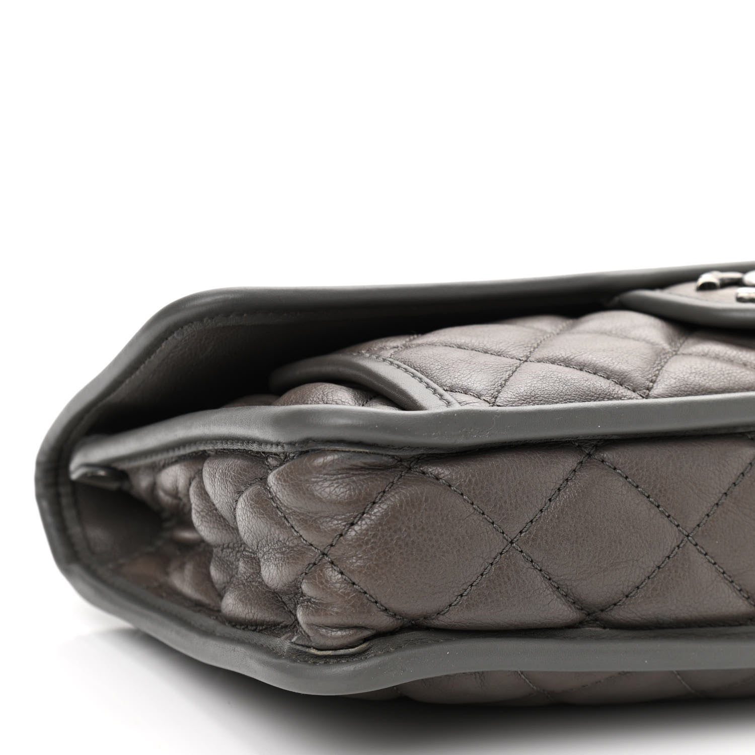 Chanel Calfskin Medium Casual Riviera Flap Dark Grey 5 of 10