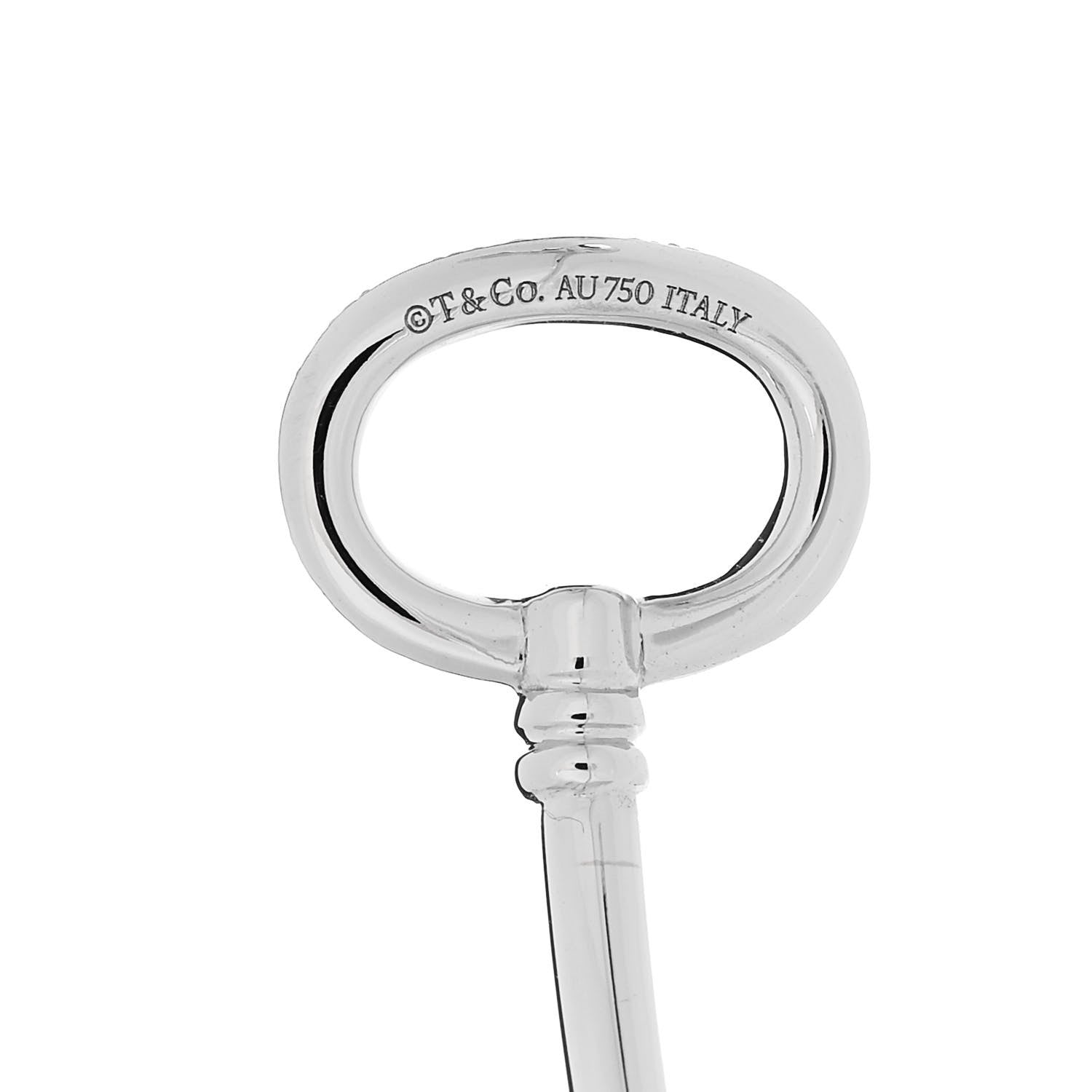 Tiffany 18K White Gold Diamond Keys Wire Bracelet 3 of 4