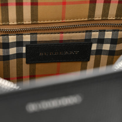 Burberry Derby Calfskin House Check Medium Banner Tote Black 8 of 13