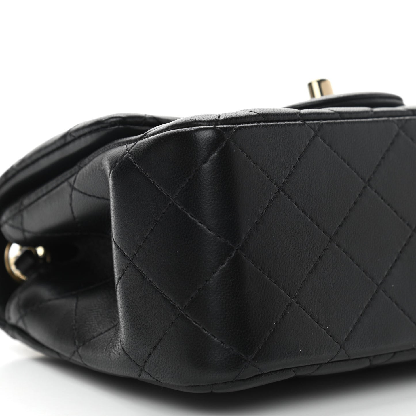 Lambskin Quilted Mini Square Flap Black