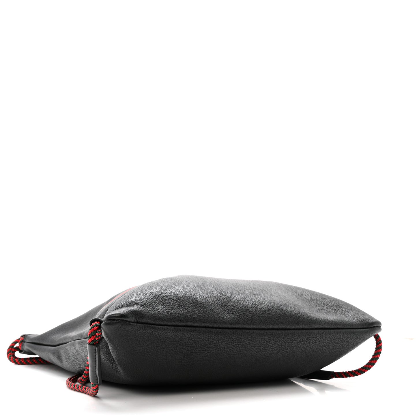 Calfskin Logo Drawstring Backpack Black