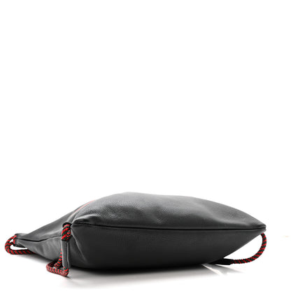 Gucci Calfskin Logo Drawstring Backpack Black 5 of 12