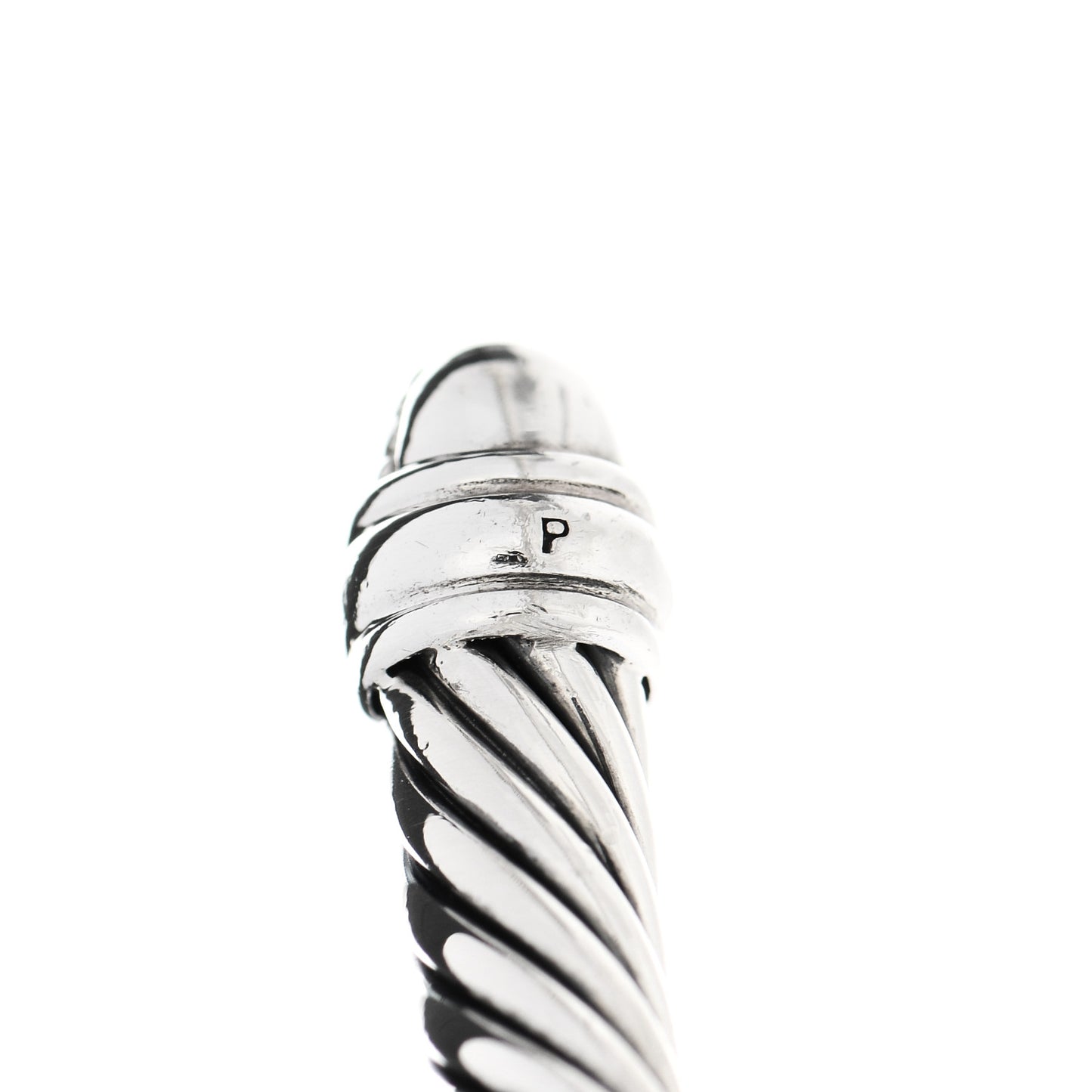 Sterling Silver Pave Diamond 5mm Cable Classics Bracelet