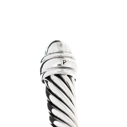 David Yurman Sterling Silver Pave Diamond 5mm Cable Classics Bracelet 4 of 4