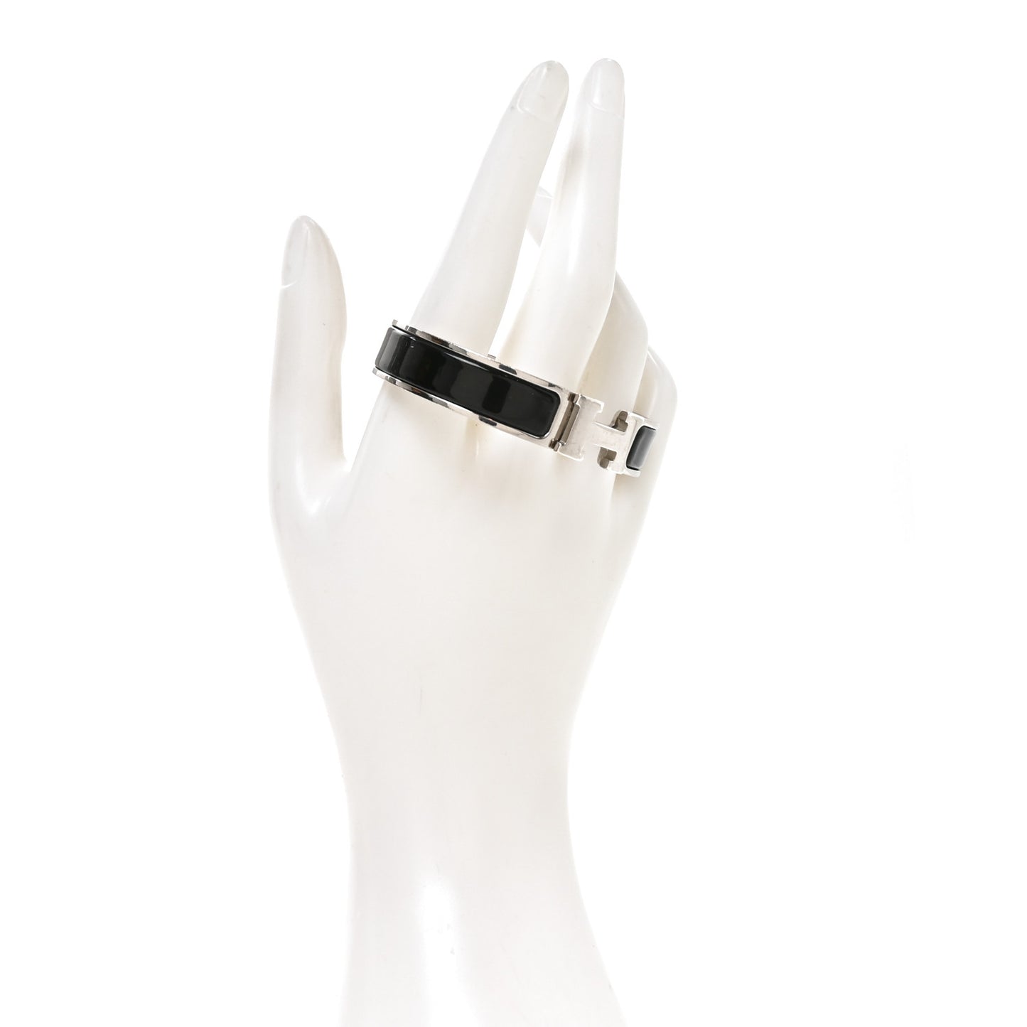 Enamel Narrow Clic Clac HH Bracelet GM Black