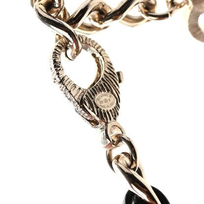 Chanel Lambskin Crystal Pearl CC Heart Choker Gold Black 6 of 6