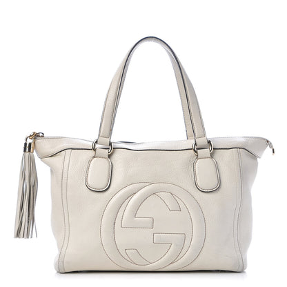 Gucci Pebbled Calfskin Small Soho Top Handle Bag Off White 1 of 11