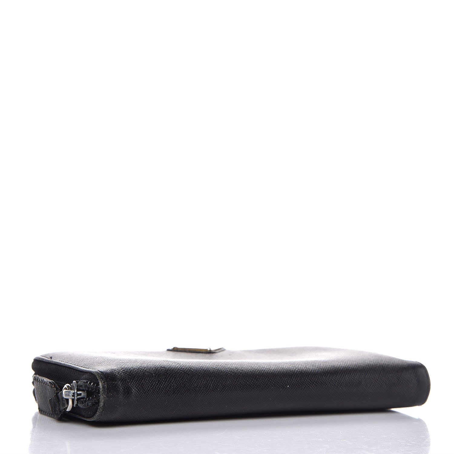 Prada Saffiano Zip Around Wallet Black 4 of 19